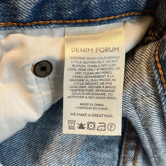 DENIM FORUM - THE YOKO MID THIGH SHORT SIZE 25 - 7 YEARS PICTURE THIE BLEU - Picture 5 of 7